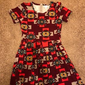 Lularoe Amelia dress M Aztec print